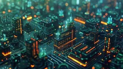 Obraz premium A fortress in cyberspace guarded by digital sentinels, showcasing the importance of robust cybersecurity measures in an interconnected world 