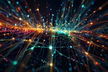 Obraz premium Fiber optics network abstract background