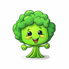 Fototapeta premium Fun and engaging cartoonstyle broccoli coloring page for kids with clean line art and vivid colors.