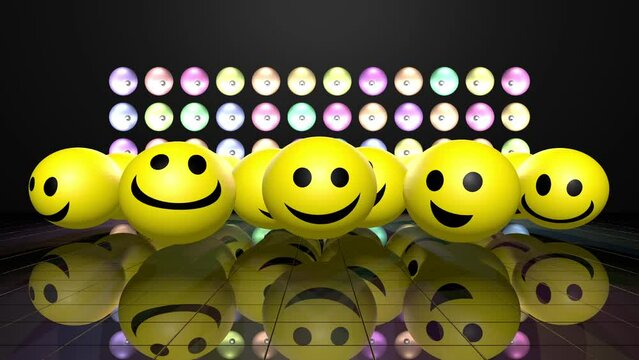 eine Menge Smileys haben Spa&szlig; bei einer Party