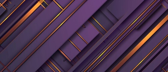 Obraz premium Classic template with a violet background and amber lines. Contemporary geometric pattern