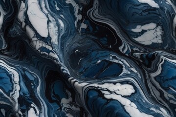 Abstract Swirling Blue And White Marble Texture Background