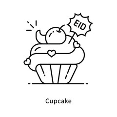 Cupcake vector filled outline icon style illustration. Symbol on White background EPS 10 File