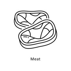 Obraz premium Meat vector filled outline icon style illustration. Symbol on White background EPS 10 File