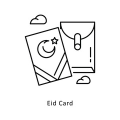 Eid Card vector filled outline icon style illustration. Symbol on White background EPS 10 File