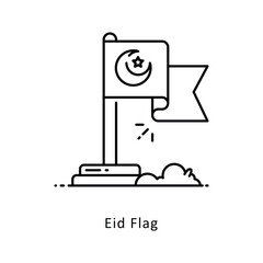 Eid Flag vector filled outline icon style illustration. Symbol on White background EPS 10 File