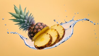 pineapple splash in water