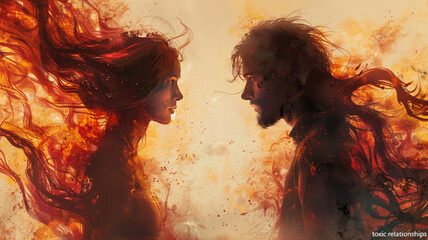 a toxic relationship with the text "toxic relationships"generative ai