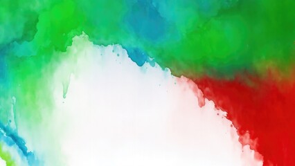 Abstract watercolor paint background by Red color blue and green with liquid fluid texture for background