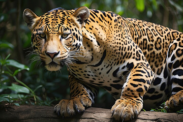 Fototapeta premium a forest Royal Bengal tiger with attractive face ai generative image