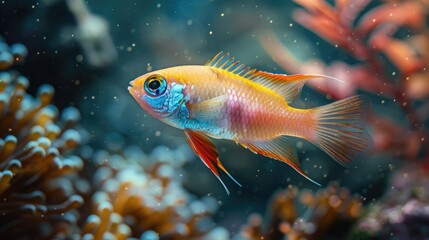 Fototapeta premium fish in aquarium HD 8K wallpaper Stock Photographic Image
