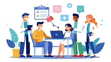 Dedicated healthcare professionals collaborate, reviewing a patient's chart to chart the path to recovery and determine the most effective treatment plan.