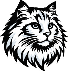 a head of siberian cat. Vector illustration.