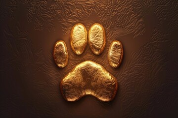 Naklejka premium A dog's paw print is left on a wall