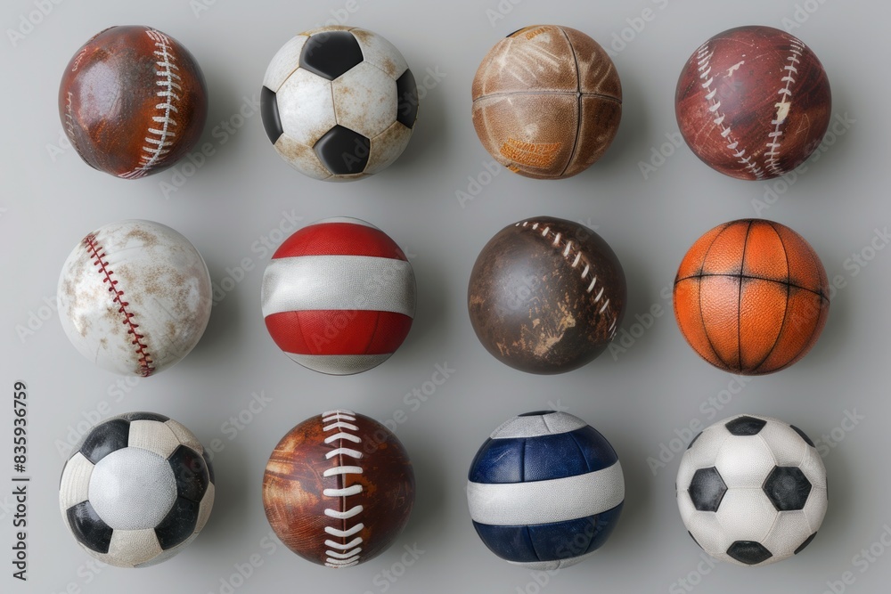 Poster A collection of colorful balls placed on a table, great for various uses such as party decorations or photography props