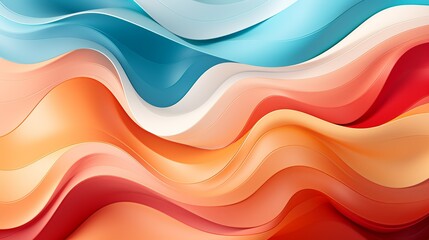 Obraz premium Abstract waves of color blending seamlessly into each other, evoking a sense of fluidity and motion. Painting Illustration style, Minimal and Simple,