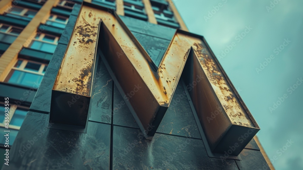 Poster close-up shot of letters on a building