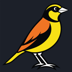 Solid color Dickcissel animal vector design