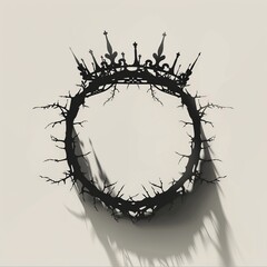 Wreath Of Thorns With King Crown Shadow - Royalty Symbol Of Jesus