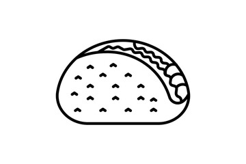 Taco icon. icon related to fast food. suitable for web site, app, user interfaces, printable etc. line icon style. simple vector design editable