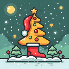 Naklejka premium christmas icons