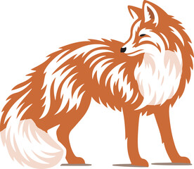  fox  cartoon silhouette white background