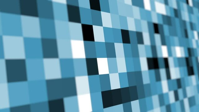 Abstract, art and technology with square pattern for future, connection or transformation with static, texture and light. Digital, block and shape for networking, data and cyber, research or system