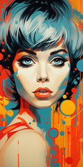 Vivid Colorful Female Art
