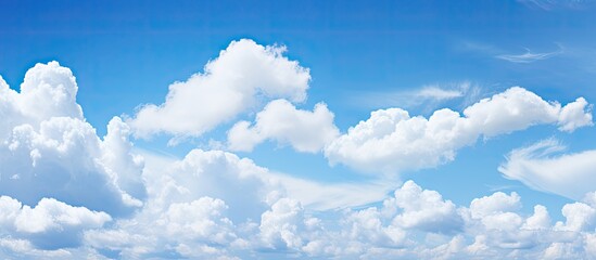 Refreshing blue sky and cloud background material. Creative banner. Copyspace image