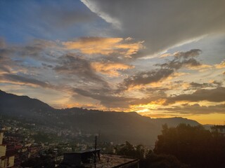 Beautiful Sunset over the beautiful mountains of Nagaland.