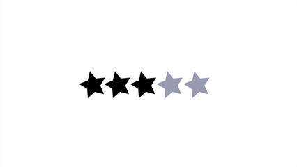 Star rating, rate us, review icon set isolated on white background. stars rating review. Quality shape design. Customer feedback concept. illustration.