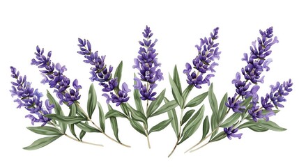 Obraz premium A cluster of purple flowers stands out against a white backdrop