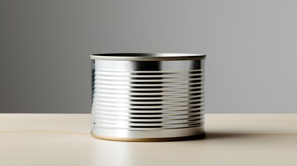 round tin can on white background