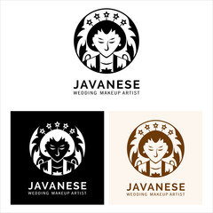 Fototapeta premium Elegant Javanese wedding makeup artist logo