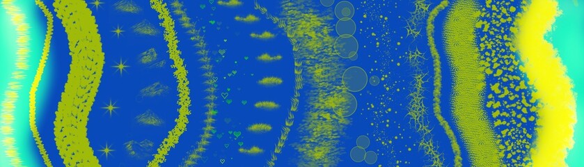 Blue background image with beautiful yellow pattern.