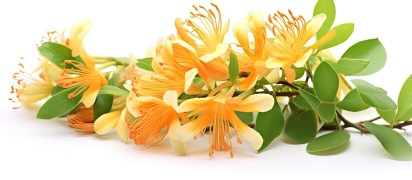 Lxora chinensis lamk. Creative banner. Copyspace image