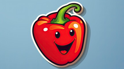 A vector illustration of a red bell pepper