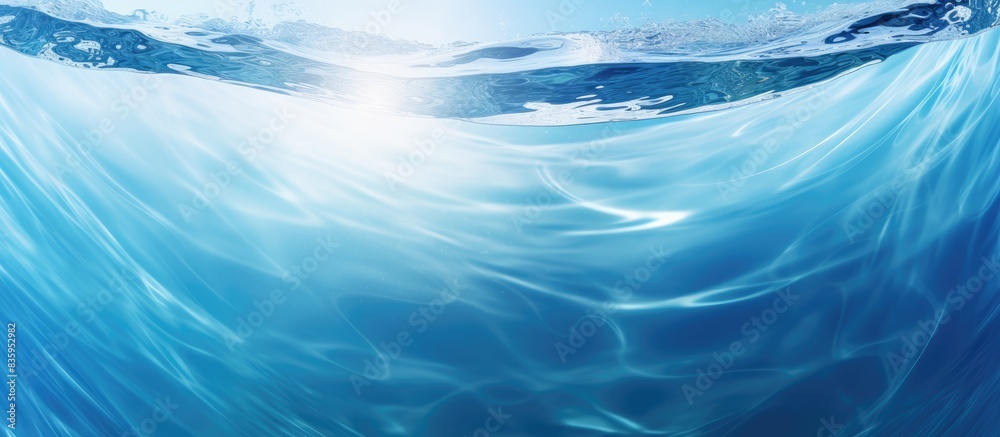 Fototapete water blue ripples background with sunlight top view background circle wave pattern water well free 