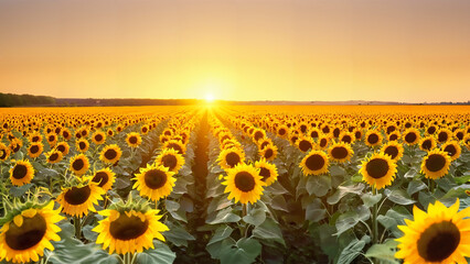 Golden Hour Sunflower Fields Gradient Background for Sunny and Cheerful Scenes