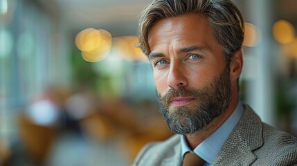 handsome businessman using his tablet in the office .stock illustration