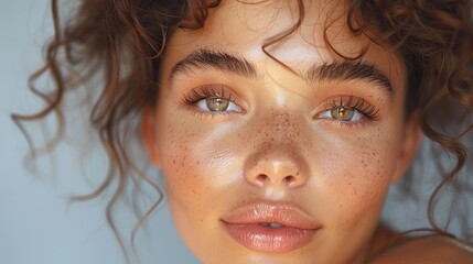 portrait of young beautiful woman with perfect smooth skin isolated over white background tenderness and sensuality .stock photo