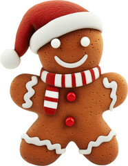 Gingerbread man christmas sticker transparent background PNG clipart