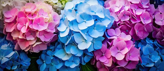 Japanese Hydrangea. Creative banner. Copyspace image