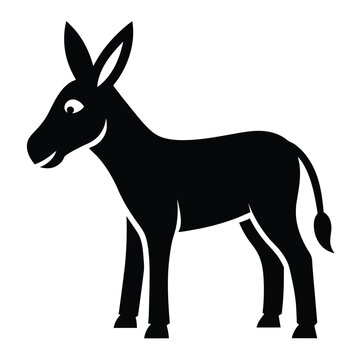 recommend clip art: Solid color Donkey animal vector design