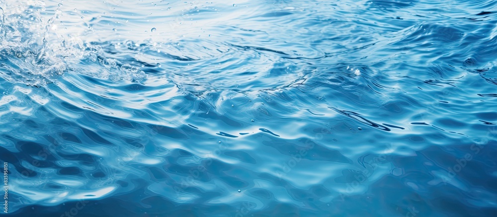 Poster closeup blur abstract of surface blue water abstract of surface blue water reflected with sunlight f