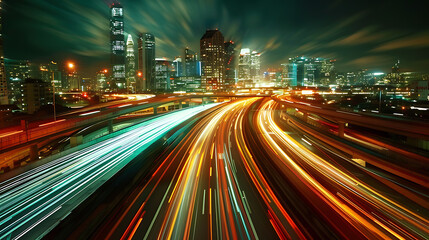 Naklejka premium High-Speed Highway: A Dynamic Transportation Background
