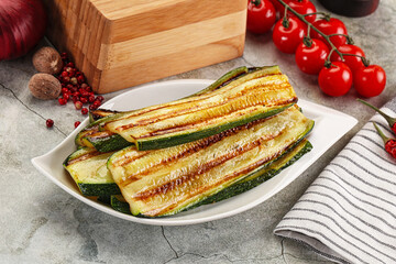 Grilled zucchini with olive oil