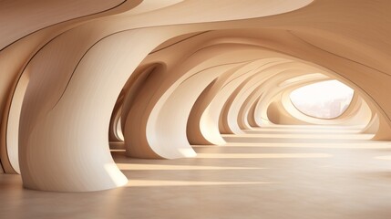 Obraz premium A spacious, futuristic room with clean lines and plenty of natural light.