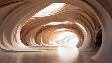 Obraz premium A spacious, futuristic room with clean lines and plenty of natural light.