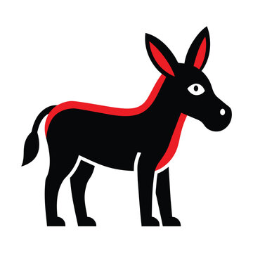 recommend clip art: Solid color Donkey animal vector design